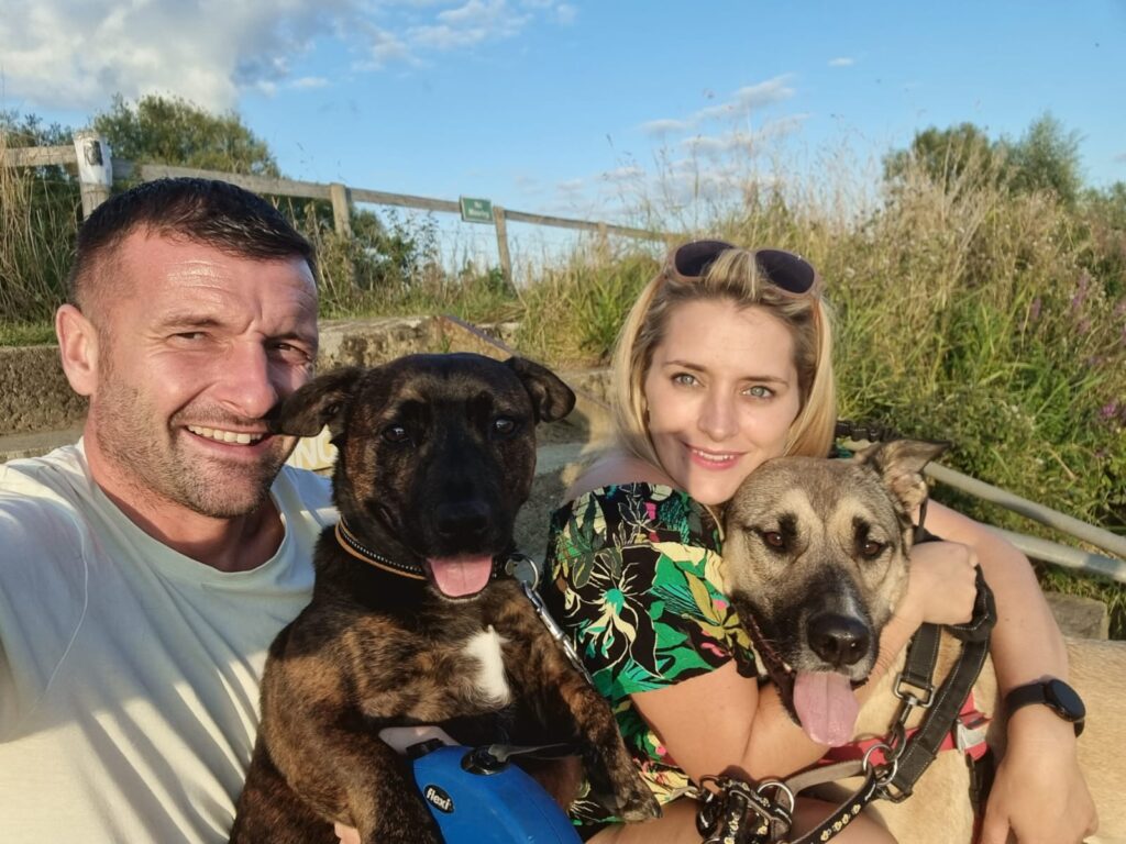 IMG-20210824-WA0028 Luke and Kay holding there dogs Bruno and Shorty